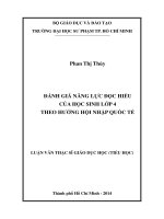 đánh giá năng lực đọc hiểu của học sinh lớp 4 theo hướng hội nhập quốc tế 