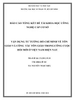 vận dụng tư tưởng hồ chí minh về tôn giáo và công tác tôn giáo trong công cuộc đổi mới ở việt nam hiện nay 