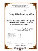 MỘT số BIỆN PHÁP đổi mới QUẢN lý ở TRƯỜNG THPT NÂNG CAO CHẤT LƯỢNG GIÁO dục 