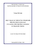 thực trạng sự thích ứng với đổi mới phương pháp giảng dạy của giảng viên trường cao đẳng sư phạm sóc trăng 