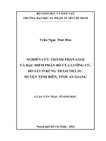nghiên cứu thành phần loài và đặc điểm phân bố của lưỡng cư, bò sát ở rừng tràm trà sư, huyện tịnh biên, tỉnh an giang 