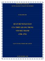 quan hệ ngoại giao của triều quang trung với nhà thanh (1788  1792) 