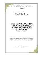 một số phương thức tạo ý nghĩa hàm ẩn trong truyện kiều nguyễn du