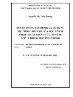 tuyển chọn, xây dựng và sử dụng hệ thống bài tập hóa học vô cơ theo chuẩn kiến thức, kĩ năng lớp 10 trung học phổ thông 