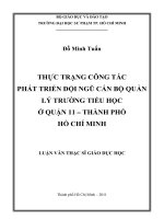 thực trạng công tác phát triển đội ngũ cán bộ quản lý trường tiểu học ở quận 11 – thành phố hồ chí minh 