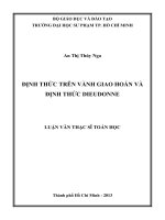 định thức trên vành giao hoán và định thức dieudonne 