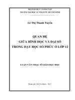 quan hệ giữa hình học và đại số trong dạy học số phức ở lớp 12 