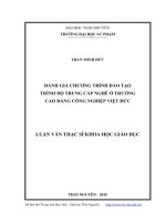 Đánh giá chương trình đào tạo trình độ trung cấp nghề ở trường cao đẳng công nghiệp việt đức