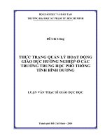 thực trạng quản lý hoạt động giáo dục hướng nghiệp ở các trường trung học phổ thông tỉnh bình dương 