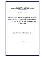 bước đầu ứng dụng kĩ thuật “dạy học theo góc” vào việc dạy đọc hiểu các trích đoạn kịch vũ như tô, hồn trương ba da hàng thịt ở trường thpt 