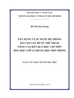 xây dựng và sử dụng hệ thống bài tập gây hứng thú nhằm nâng cao kết quả học tập môn hóa học lớp 12 trung học phổ thông 