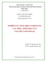 nghiên cứu tổng hợp và khảo sát cấu trúc, tính chất của vật liệu nano nife2o4 
