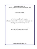sử dụng nghiên cứu bài học để phát triển năng lực giao tiếp toán học cho học sinh trung học cơ sở 