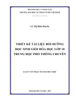 thiết kế tài liệu bồi dưỡng học sinh giỏi hóa học lớp 10 trung học phổ thông chuyên 