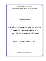 kỹ năng sống của trẻ 5 – 6 tuổi ở một số trường mầm non tại thành phố hồ chí minh 