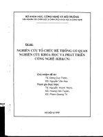 nghiên cứu tổ chức hệ thống cơ quan nghiên cứu khoa học và phát triển công nghệ 