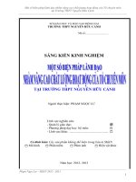 skkn một số biện pháp lãnh đạo nhằm nâng cao chất lượng hoạt động của tổ chuyên môn tại trường THPT nguyễn hữu cảnh 