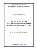 thiết kế tư liệu dạy học phần thực hành hóa học phân tích định lượng ở trường thpt chuyên 