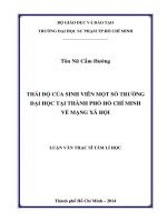 thái độ của sinh viên một số trường đại học tại thành phố hồ chí minh về mạng xã hội 