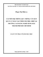 cải tiến hệ thống quy trình, văn bản quản lý đào tạo theo iso 9001 2008 tại trường cao đẳng nghề hàng hải thành phố hồ chí minh 
