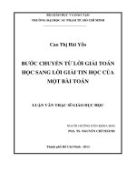 bước chuyển từ lời giải toán học sang lời giải tin học của một bài toán 