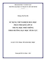 sử dụng thí nghiệm hoá học phần phi kim lớp 10 trung học phổ thông theo hướng dạy học tích cực 