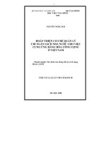 HOÀN THIỆN CƠ CHẾ QUẢN LÝ CHI NGÂN SÁCH NHÀ NƯỚC CHO VIỆC CUNG ỨNG HÀNG HÓA CÔNG CỘNG Ở VIỆT NAM 