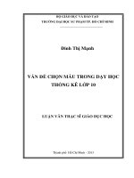 vấn đề chọn mẫu trong dạy học thống kê lớp 10 