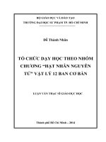 tổ chức dạy học theo nhóm chương “hạt nhân nguyên tử” vật lý 12 ban cơ bản 