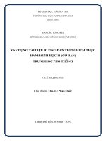 xây dựng tài liệu hướng dẫn thí nghiệm thực hành sinh học 11 (cơ bản) trung học phổ thông 