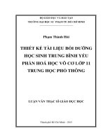 thiết kế tài liệu bồi dưỡng học sinh trung bình yếu phần hoá học vô cơ lớp 11 trung học phổ thông 