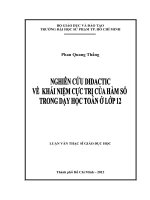 nghiên cứu didactic về khái niệm cực trị của hàm số trong dạy học toán ở lớp 12 