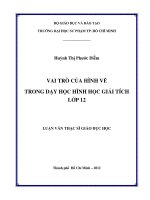 vai trò của hình vẽ trong dạy học hình học giải tích lớp 12 
