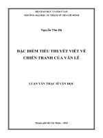 đặc điểm tiểu thuyết viết về chiến tranh của văn lê 