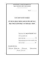skkn sử DỤNG HOẠT ĐỘNG KHÁM PHÁ để dạy học PHẦN SINH học cơ THỂ bậc THPT 