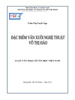 đặc điểm văn xuôi nghệ thuật võ thị hảo 
