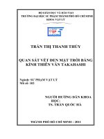 quan sát vết đen mặt trời bằng kính thiên văn takahashi 