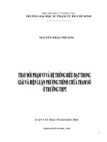 thay đổi phạm vi và hệ thống biểu đạt trong giải và biện luận phương trình chứa tham số ở trường thpt 