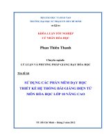 sử dụng các phần mềm dạy học thiết kế hệ thống bài giảng điện tử môn hóa học lớp 10 nâng cao 