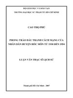 phong trào đấu tranh cách mạng của nhân dân huyện hóc môn từ 1930 đến 1954 