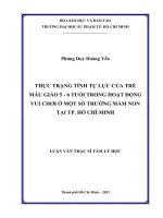 thực trạng tính tự lực của trẻ mẫu giáo 5   6 tuổi trong hoạt động vui chơi ở một số trường mầm non tại tp  hồ chí minh 