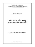 đặc điểm văn xuôi nghệ thuật dạ ngân