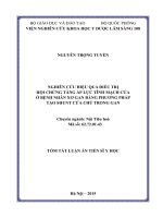 Nghiên cứu hiệu quả điều trị hội chứng tăng áp lực tĩnh mạch cửa ở bệnh nhân xơ gan bằng phương pháp tạo shunt cửa – chủ trong gan