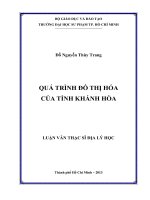 quá trình đô thị hóa của tỉnh khánh hòa 