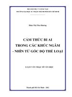 cảm thức bi ai trong các khúc ngâm   nhìn từ góc độ thể loại 