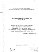 nghiên cứu cơ sở khoa học cho việc xây dựng một số chính sách và biện pháp thúc đẩy hoạt động đổi mới công nghệ và nghiên cứu  triển khai 