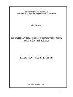 quan hệ ấn độ   asean trong thập niên đầu của thế kỉ xxi 