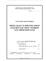 skkn PHÂN LOẠI và PHƯƠNG PHÁP GIẢI bài tập TRẮC NGHIỆM xác ĐỊNH KIM LOẠI 