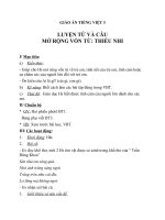 Giáo án tiếng việt 3 tuần 2 bài luyện từ và câu  mở rộng vốn từ thiếu nhi, ôn tập câu ai là gì 3 