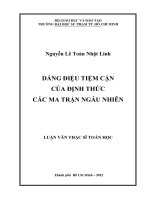 dáng điệu tiệm cận của định thức các ma trận ngẫu nhiên 